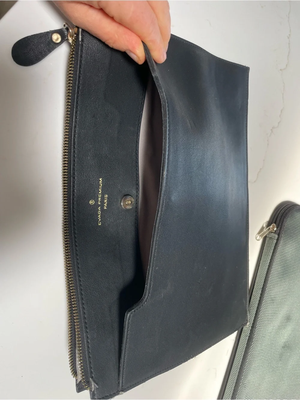 Black Leather Laptop Sleeve and laptop bag